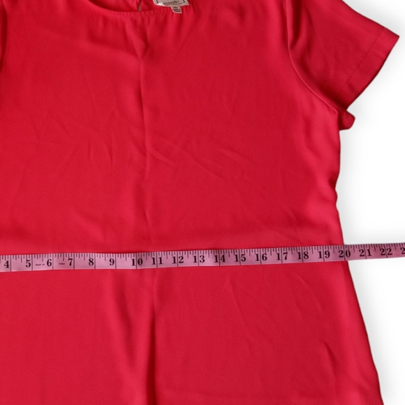 MERAKI WOMEN'S BLOUSE SHORT-SLEEVE. SIZE M. COLOR CORAL. - Picture 5 of 11